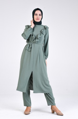 Frilly Tunic Trousers Double Suit 0372-01 Sea Green 0372-01