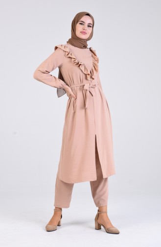 Frilly Tunic Trousers Double Suit 0372-04 Caramel 0372-04