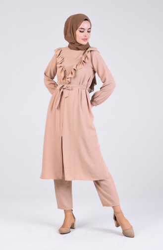 Frilly Tunic Trousers Double Suit 0372-04 Caramel 0372-04