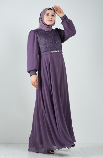 Lila Hijab-Abendkleider 1321-01