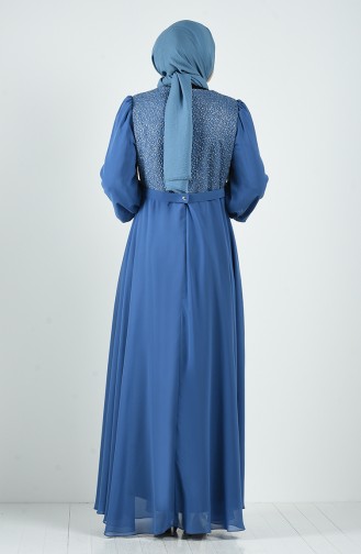 Indigo Hijab-Abendkleider 1321-02