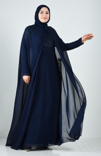Habillé Hijab Bleu Marine 1323-01