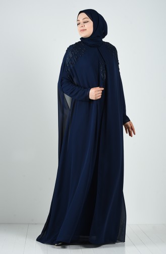 Habillé Hijab Bleu Marine 1323-01