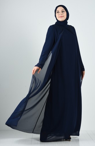 Habillé Hijab Bleu Marine 1325-01