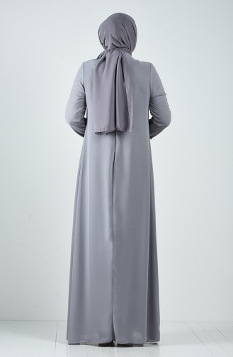 Grau Hijab-Abendkleider 1325-02