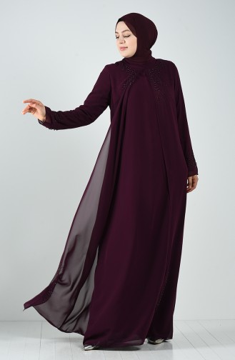 Zwetschge Hijab-Abendkleider 1325-04
