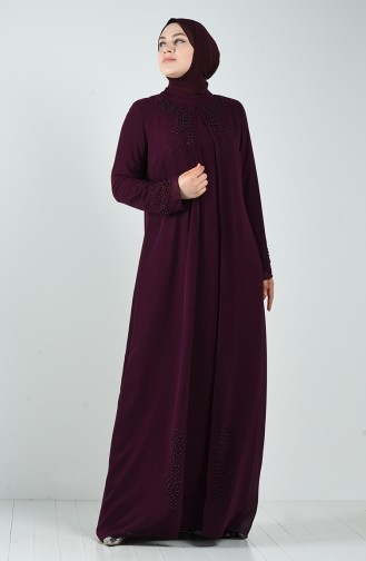 Zwetschge Hijab-Abendkleider 1325-04