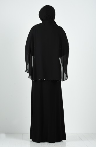 فساتين سهرة بتصميم اسلامي أسود 3156-01