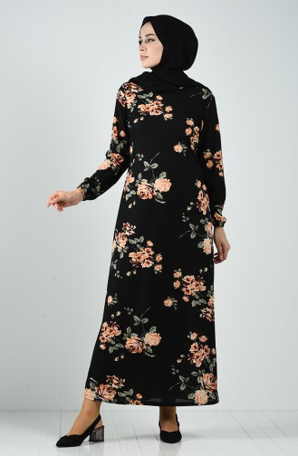 Black Hijab Dress 8873-01