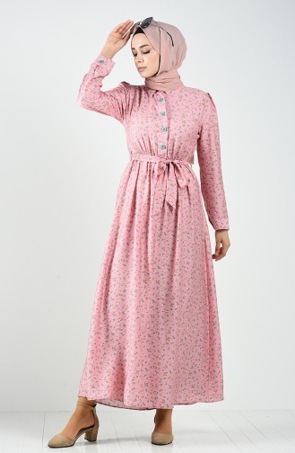 Dusty Rose Hijab Dress 8070-04
