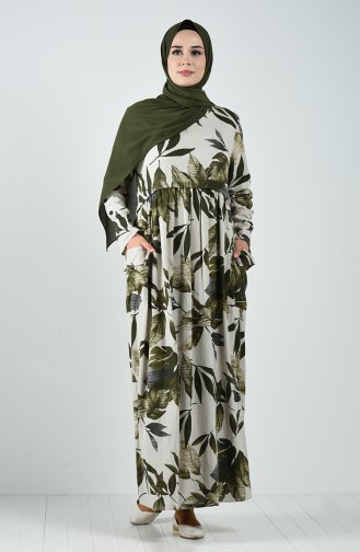 Robe Hijab Khaki Foncé 8079-02