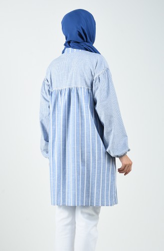 Düğmeli Tunik 80471-03 Mavi