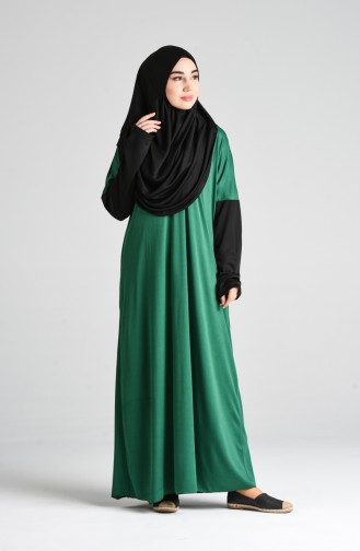 Bicolor Practical Prayer Dress 0910-04 Emerald Green Black 0910-04