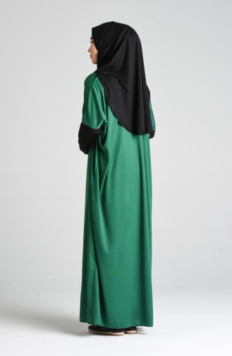 Bicolor Practical Prayer Dress 0910-04 Emerald Green Black 0910-04