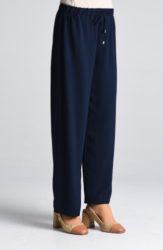 Aerobin Fabric Elastic waist Trousers 0054-17 Navy Blue 0054-17