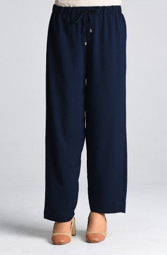 Aerobin Fabric Elastic waist Trousers 0054-17 Navy Blue 0054-17