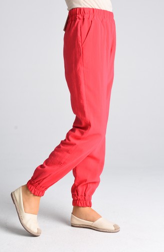 Pants with Elastic waist Pockets 3189-05 Coral 3189-05