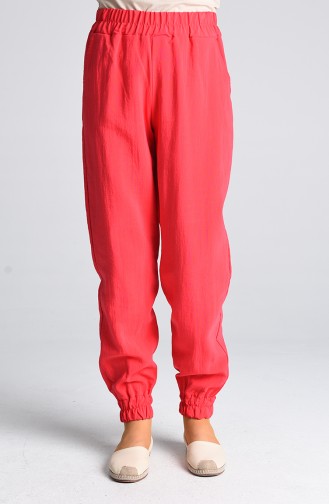 Pants with Elastic waist Pockets 3189-05 Coral 3189-05