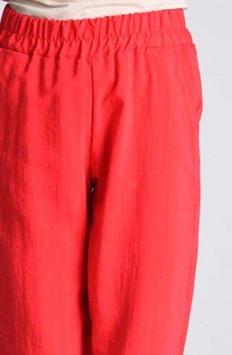 Pants with Elastic waist Pockets 3189-07 Pomegranate Flower 3189-07