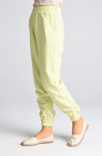 Pants with Elastic waist Pockets 3189-09 Yellow 3189-09