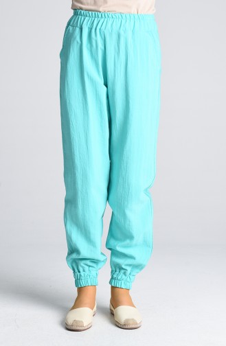 Pants with Elastic waist Pockets 3189-11 Mint Green 3189-11