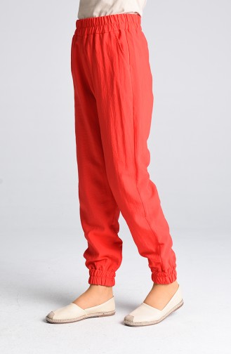 Pants with Elastic waist Pockets 3189-12 Red 3189-12