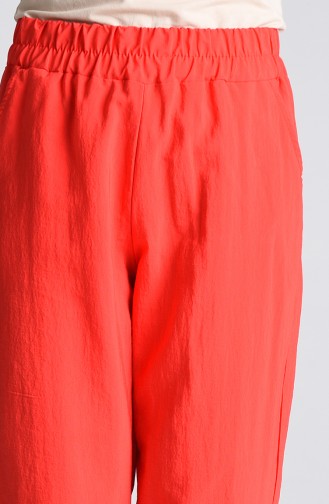 Beli Lastikli Cepli Pantolon 3189-12 Kırmızı