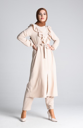 Frilly Tunic Trousers Double Suit 0372-03 Stone 0372-03