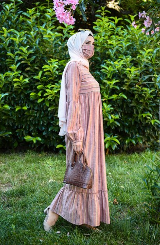 Robe Hijab Couleur brique 1400-01
