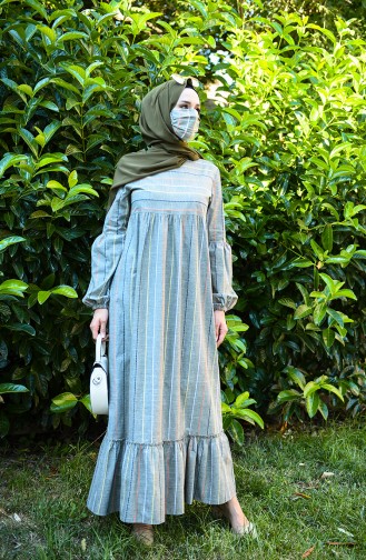 Khaki Hijab Dress 1400-03