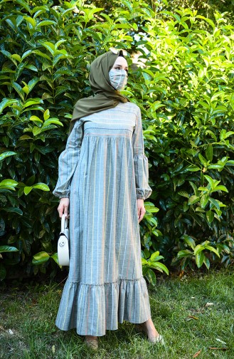 Khaki Hijab Kleider 1400-03