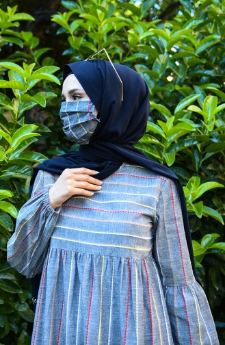 Grau Hijab Kleider 1400-05