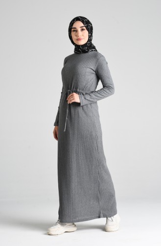 Grau Hijab Kleider 3187-01