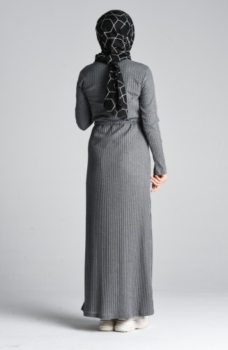 Grau Hijab Kleider 3187-01