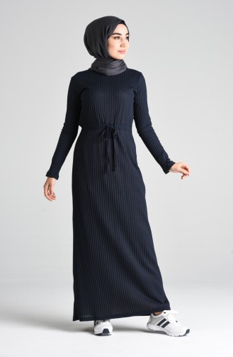 Dunkelblau Hijab Kleider 3187-05