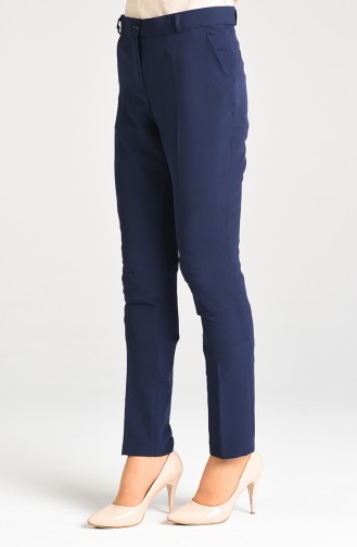 Classic Trousers with Pockets 5005-02 Navy Blue 5005-02