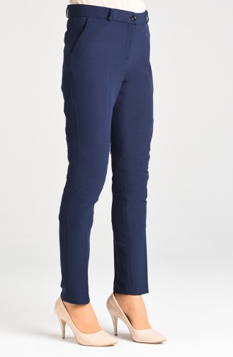 Classic Trousers with Pockets 5005-02 Navy Blue 5005-02