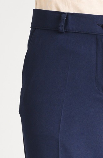 Classic Trousers with Pockets 5005-02 Navy Blue 5005-02