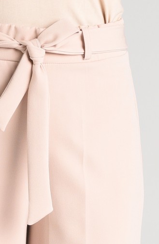 Belted Straight-leg Trousers 5010-01 Beige 5010-01