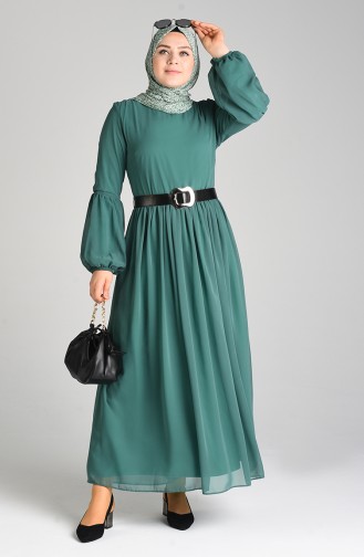 Robe Hijab Vert noisette 2022-02