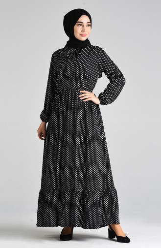 Schwarz Hijab Kleider 0088-01