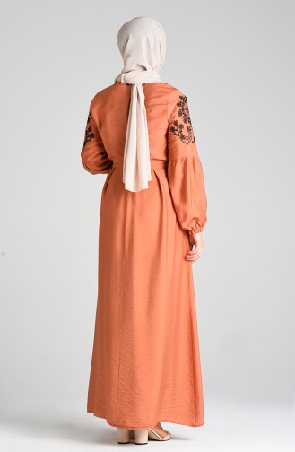 Robe Hijab Couleur brique 8066-02