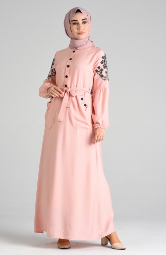Pink Hijab Dress 8066-04