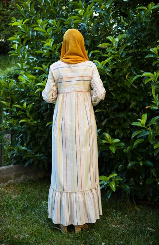 Linen Dress with Free Mask 1400-02 Beige 1400-02