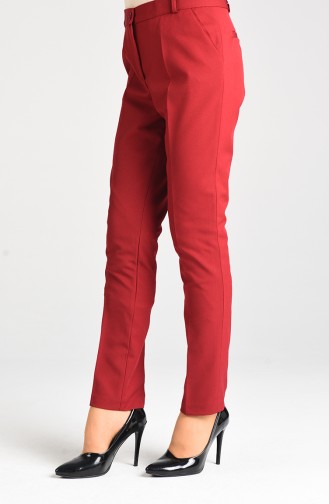 Classic Trousers with Pockets 5005-01 Burgundy 5005-01