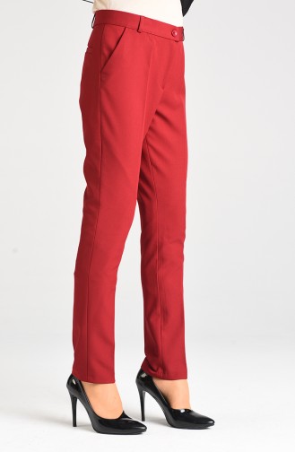 Classic Trousers with Pockets 5005-01 Burgundy 5005-01