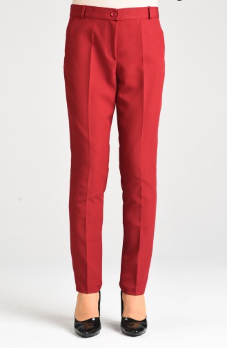 Classic Trousers with Pockets 5005-01 Burgundy 5005-01