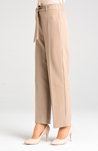 Belted Straight Leg Pants 5010-06 Mink 5010-06