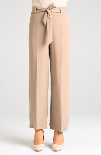 Belted Straight Leg Pants 5010-06 Mink 5010-06