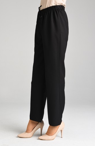 Elastic waist Crepe Trousers 0286-02 Black 0286-02